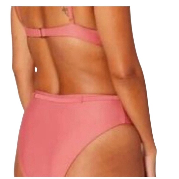Andie Swim The Riviera High Waisted Bottom Eco Nylon in Punch Terracota sz S - Picture 5 of 12